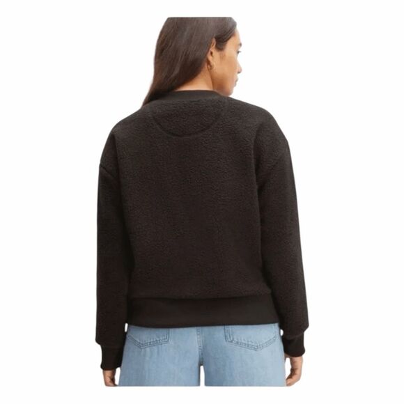 Everlane The ReNew Fleece Oversized Crewneck Sweatshirt Black Fleece Knit XS - Picture 3 of 9